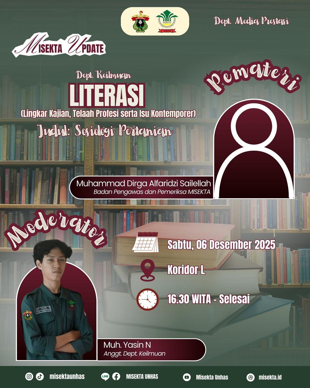 LITERASI (Lingkar Kajian, Telaah Profesi serta Isu Kontemporer). Judul "Sosiologi Pertanian".